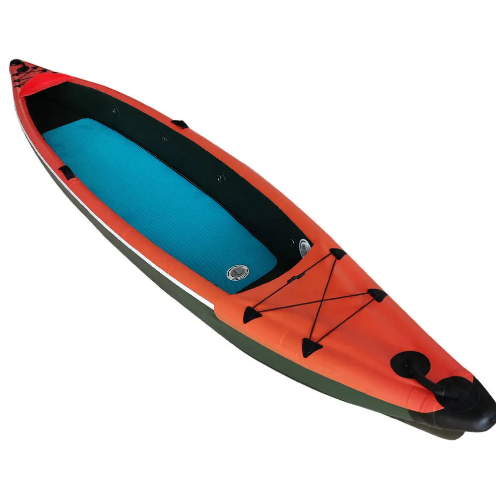 

2026 Custom Best Quality One Person Fishing Rowing Boat Canoe Drop Stitch Inflatable Kayak for Sale Portable Inflatable Kayak
