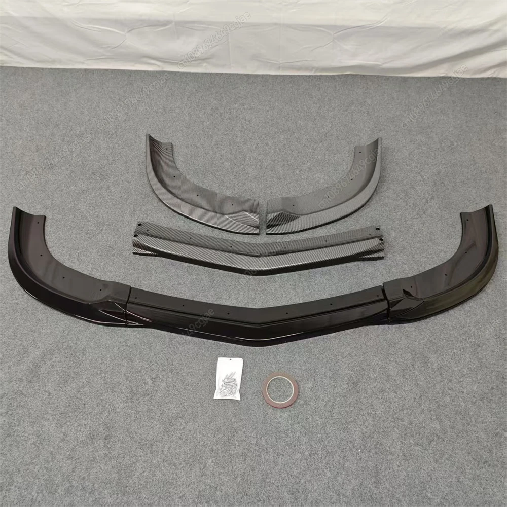Car Front Chin Bumper Lip Spoiler For Mercedes Benz C-Class C63 AMG W204 2007 To 2010 Pre-LCI Splitter Protector Gloss Black Kit view 5