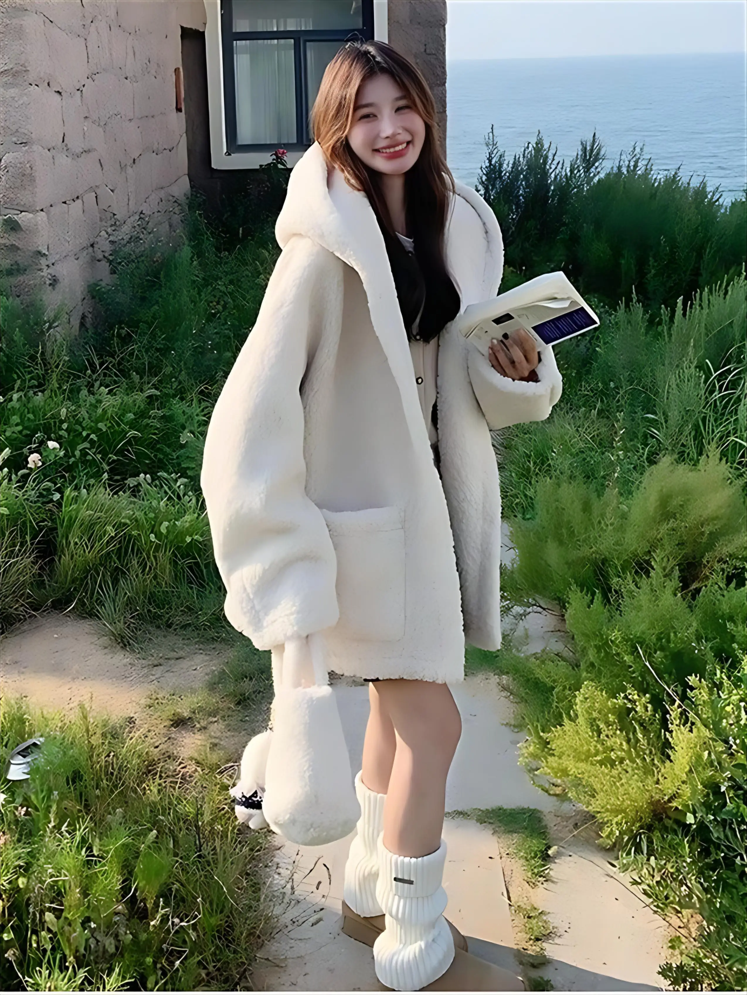 

Lamb Wool Jacket Korean Reviews Many Girls Clothes Women Shining Surface Bright Exterior Brilliant Outside Radiant Shell Beaming