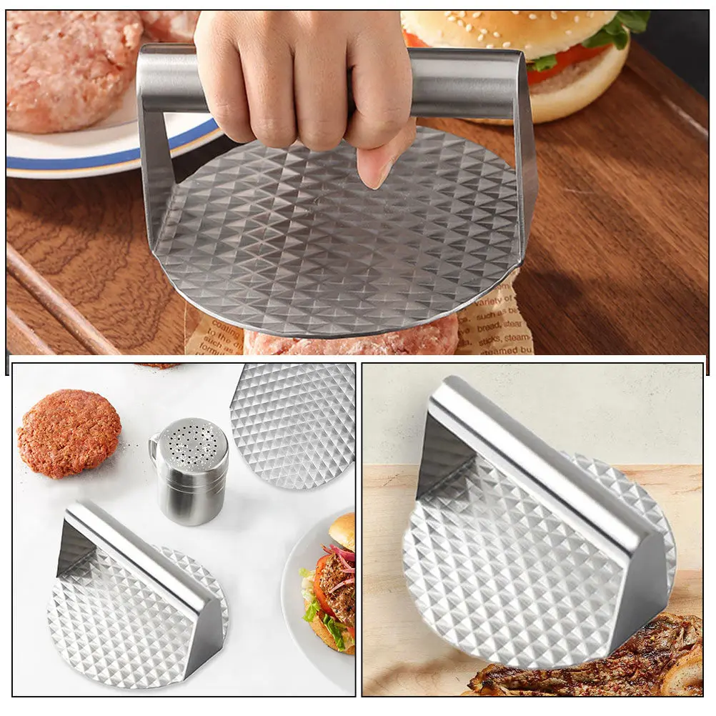 Heavy Duty Stainless Steel Burger Press Round Hamburger Patty Maker for Griddle Grill Steak Weight Press Cooking Meat Pie view 3