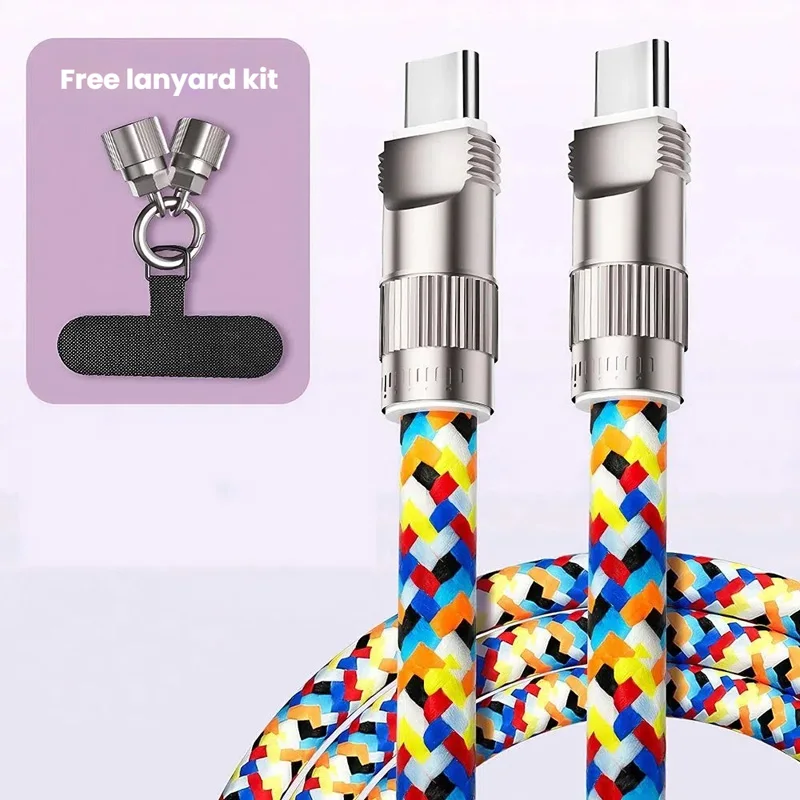 Phone Strap Cable for Samsung Galaxy S24 FE Xiaomi Poco C75 Ulefone Armor X31 Pro Blackview BV8200 Oppo A5 Pro Charger Type C