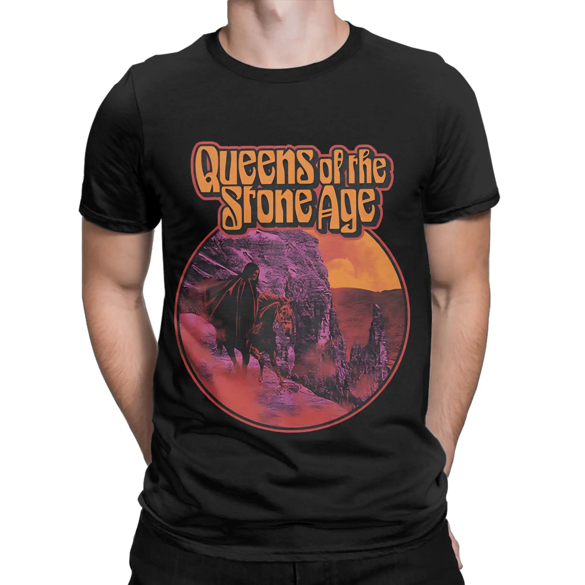 Men Women Graphic Printing Queens Of The Stone Age Rock Music Band Tee T Shirt Cotton T-shirts Clothing
