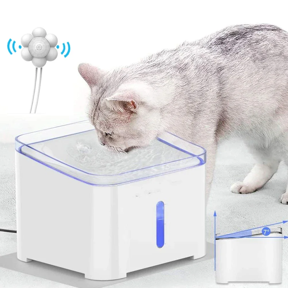 

Pet Cat Water Fountain 2L Automatic Dog Water Dispenser Electric LED Lighting USB Cat Drinking Fountain Water Drinker Bowl