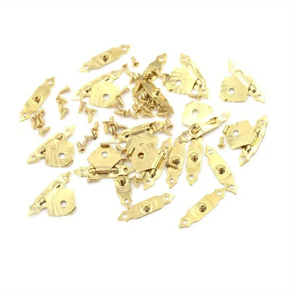 5-pack, metal buckle wooden box gift box packaging buckle, small flower buckle decoration accessory