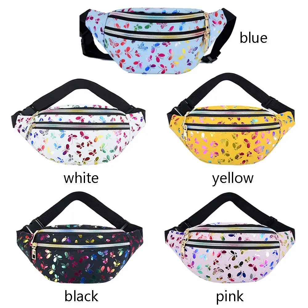 Printed Waist Bag Women Fanny Pack Colorful Girls Bum Bag Travel Cartoon Belt`s Bag Festival Mobile Phone Pouch Purse