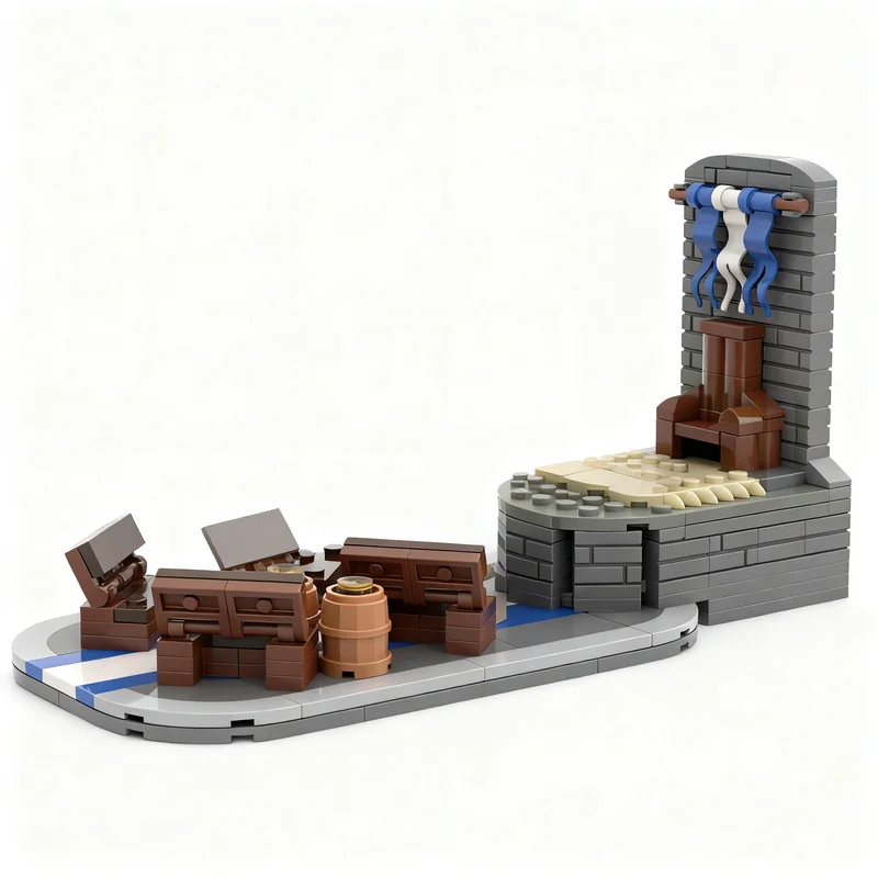 219pcs MOC Castle KING CROWN & BEER Model Building Blocks Toy Construction Christmas Gifts Art Craft Birthday Assemble Brick