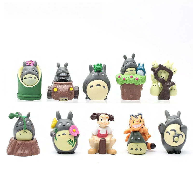 

1pc Random Color Vinyl Doll Totoro Mei Anime Car Decor PVC Model Cute Cartoon Figure
