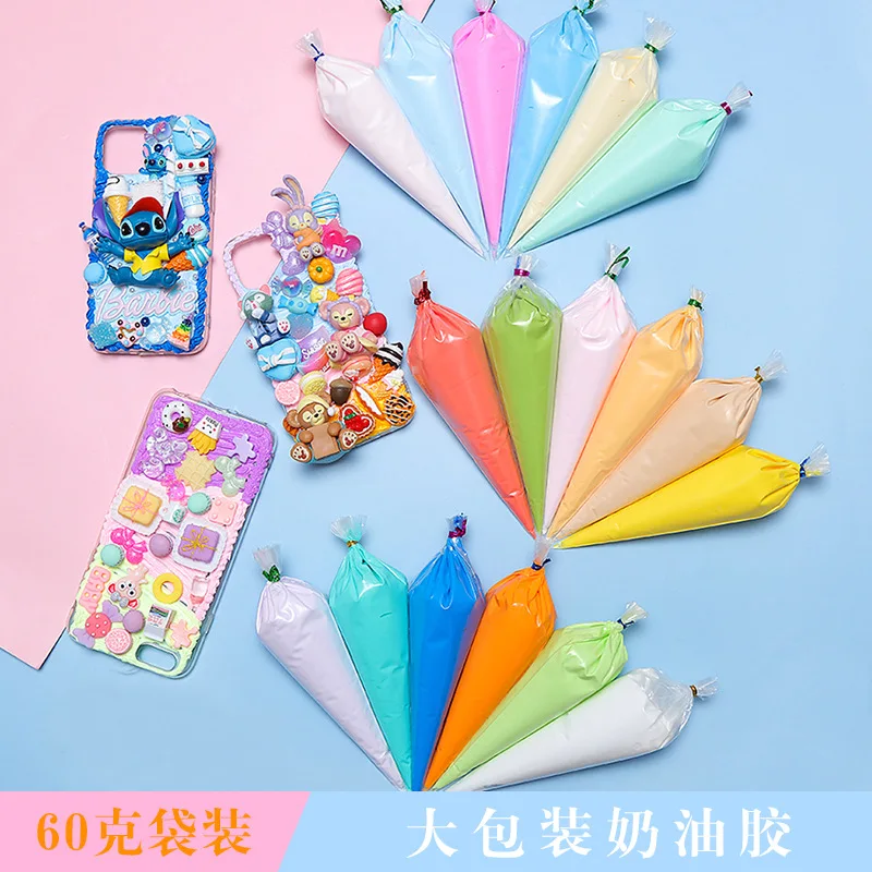 60g Resin DIY Cream Fake Whipped Clay Glue Simulation Gel Mobile Shell DIY Craft Soft Clay Decoration Accessory Diy