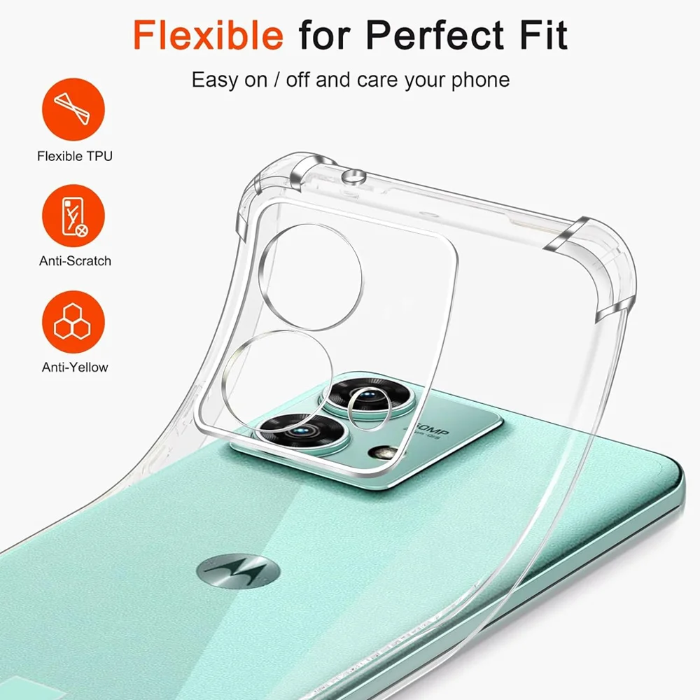حافظة ناعمة شفافة لهاتف موتورولا إيدج 40 نيو درع غطاء مقاوم للصدمات Coque Moto Edge60 Fusion Edge50 50 60 Pro 5G ممتص الصدمات
