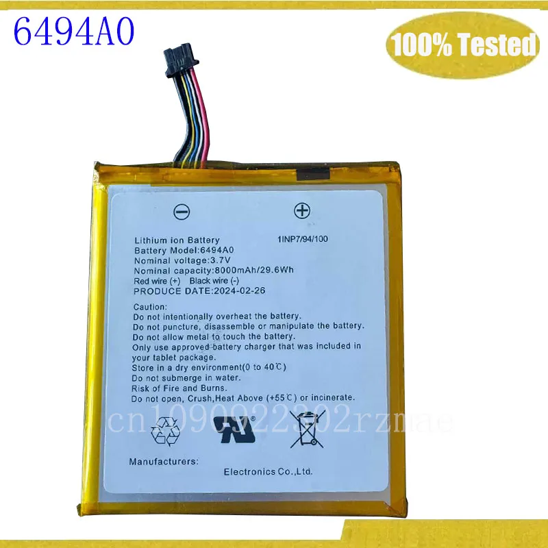 

3,7 В 8000 мАч Надежный источник питания для ‌ 6494A0 аккумулятор Аккумулятор