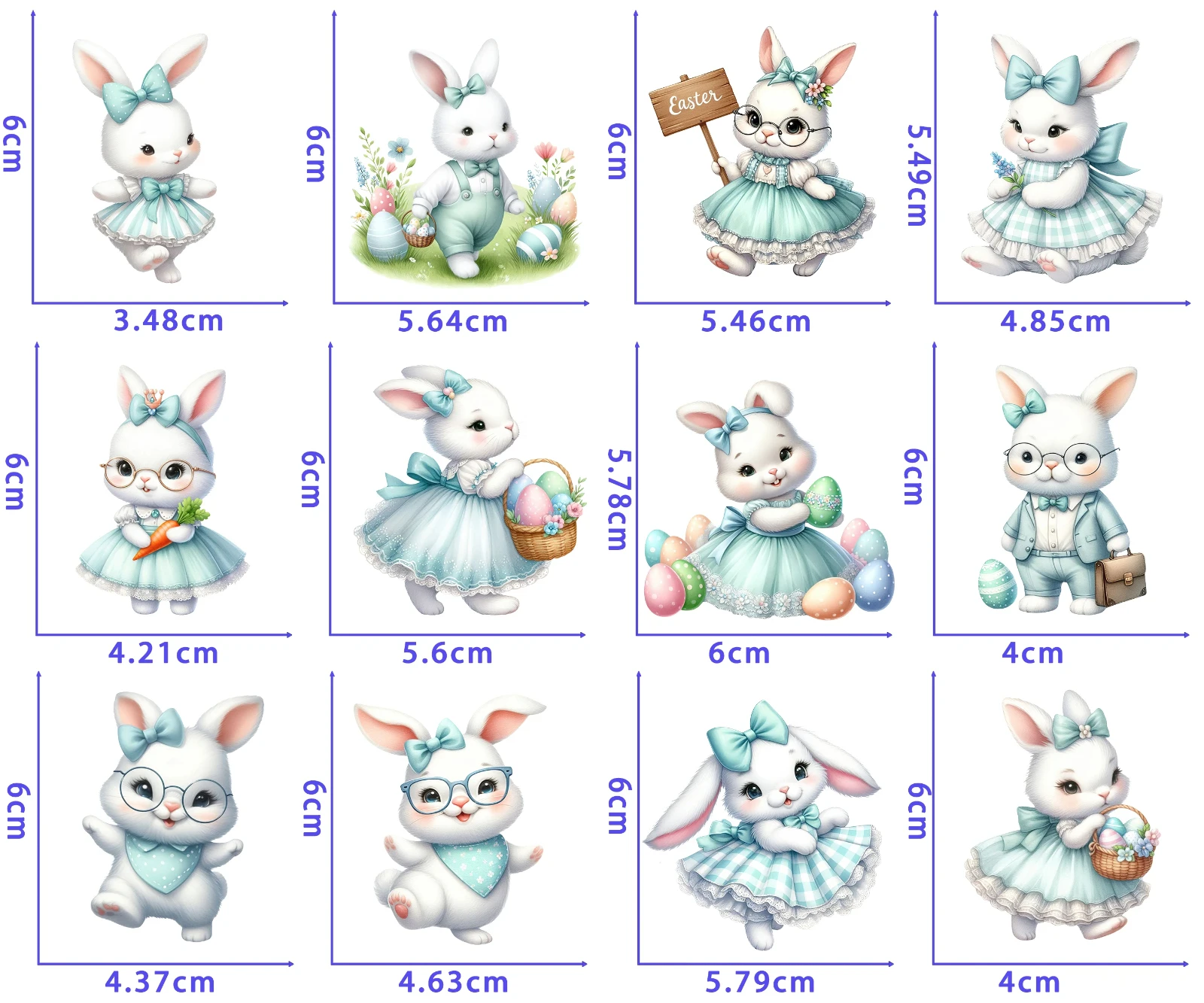 12 Cartoon Cute Animal Set dtf transfers Children's clothing to press Heat Transfer Printing diy T-shirt decoration