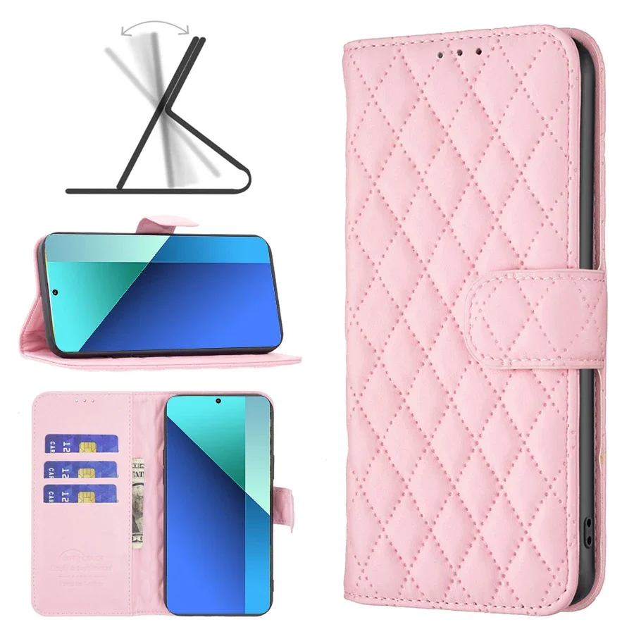 Wallet Small Fragrance Card Magnetic Flip Leather Case For Xiaomi 13T Redmi 14C 13C 12C 10C Note 14 Pro+ 13 12S 12 11 11S 10 Pro