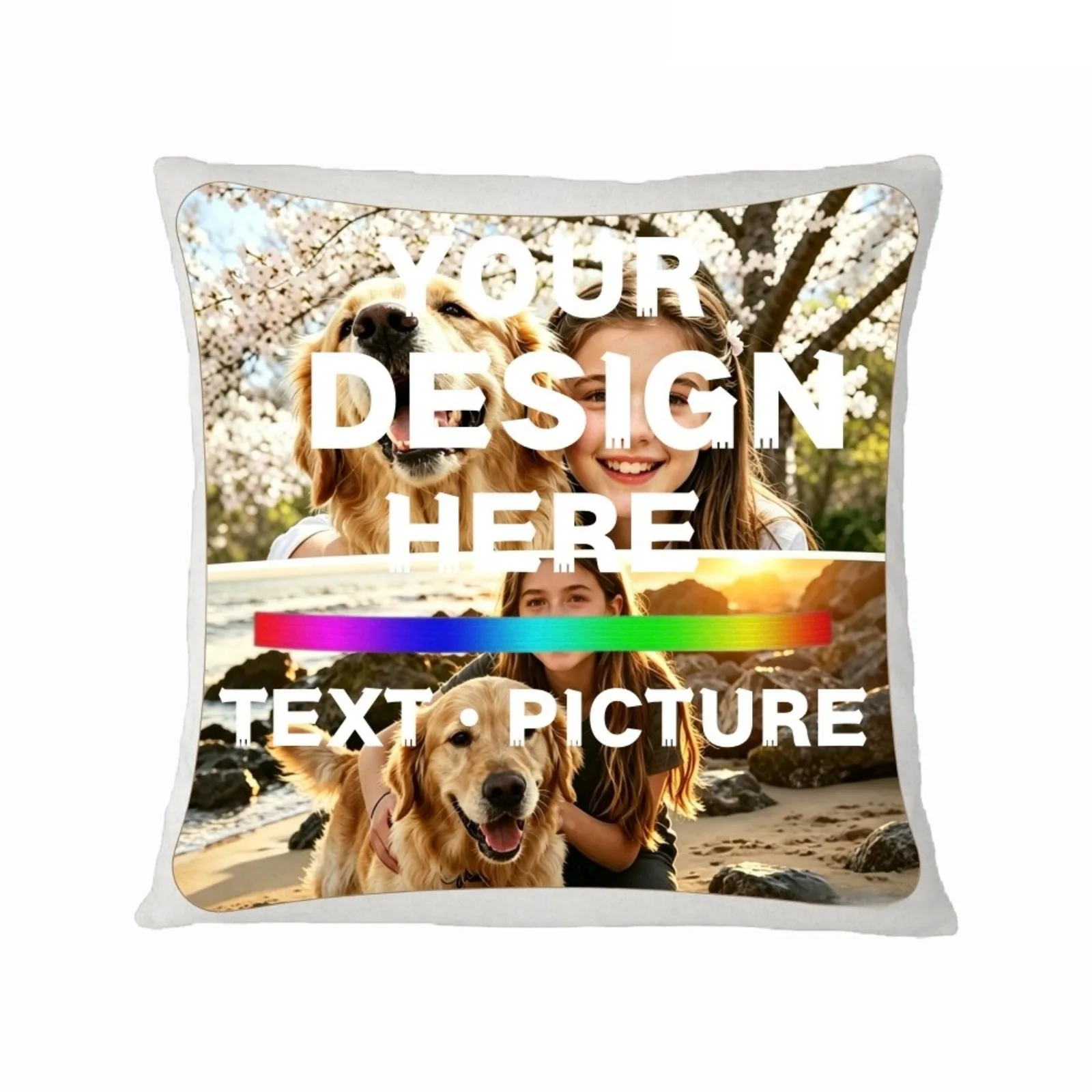 Custom Double‑Sided Pillow Cover Personalized Gift for Family Mom Dad Friend
