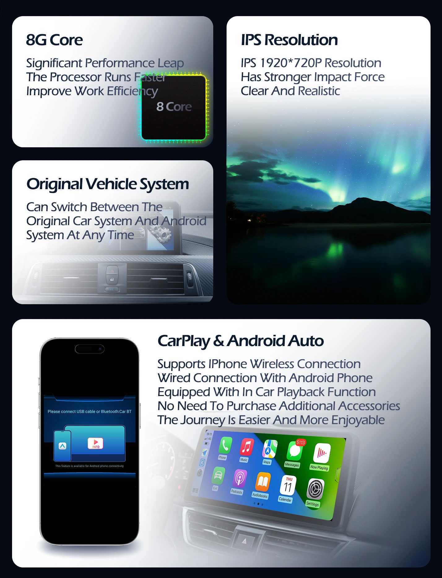 Android 15 Auto-Multimedia-Player Für Audi A6 C7 A7 2012 ~ 2018 Touchscreen Carplay Musik Stereo GPS Navigation 8 + 128 GB Auto Radio – Detail 6
