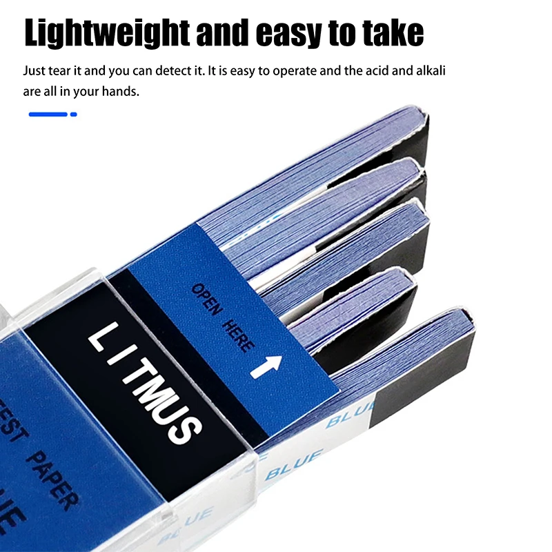 100 스트립/상자 PH 테스트 스트립 빨간색/파란색 리트머스 종이 물 토양 실험실 산성 알칼리 테스트 용지 산성 알칼리 감지