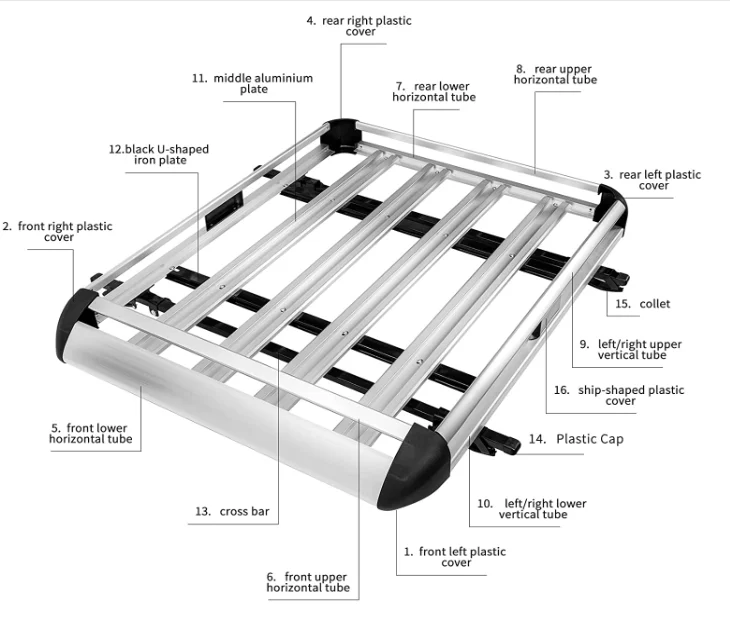 

Легкий алюминиевый багажник на крышу 4x4 — багажная корзина с устойчивым к коррозии алюминиевым профилем