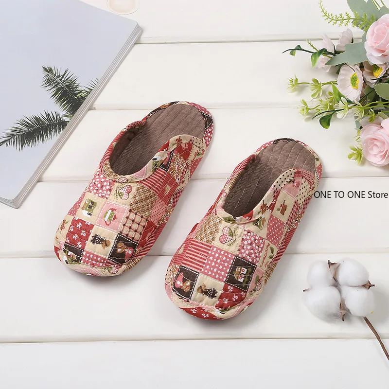 

Оптовая продажа, женские тапочки, легкая домашняя обувь, хлопковые тапочки с цветочным принтом на мягкой подошве, стеганые нескользящие домашние тапочки для пар