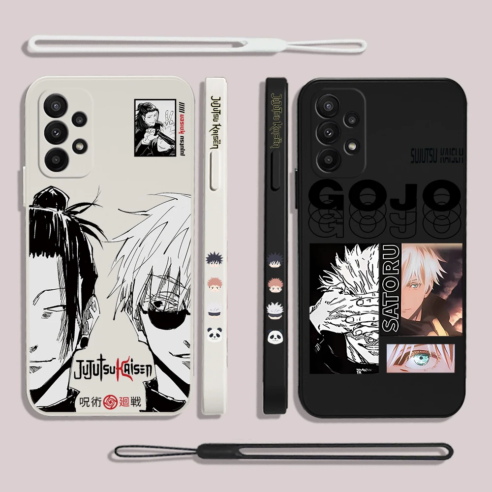 Anime Jujutsu Kaisen Phone Case For Xiaomi Mi CC9 13 12 12T 11 11T Ultra 10 10T 9 9T 9SE 8 Pro Lite 5G Cover With Hand Strap