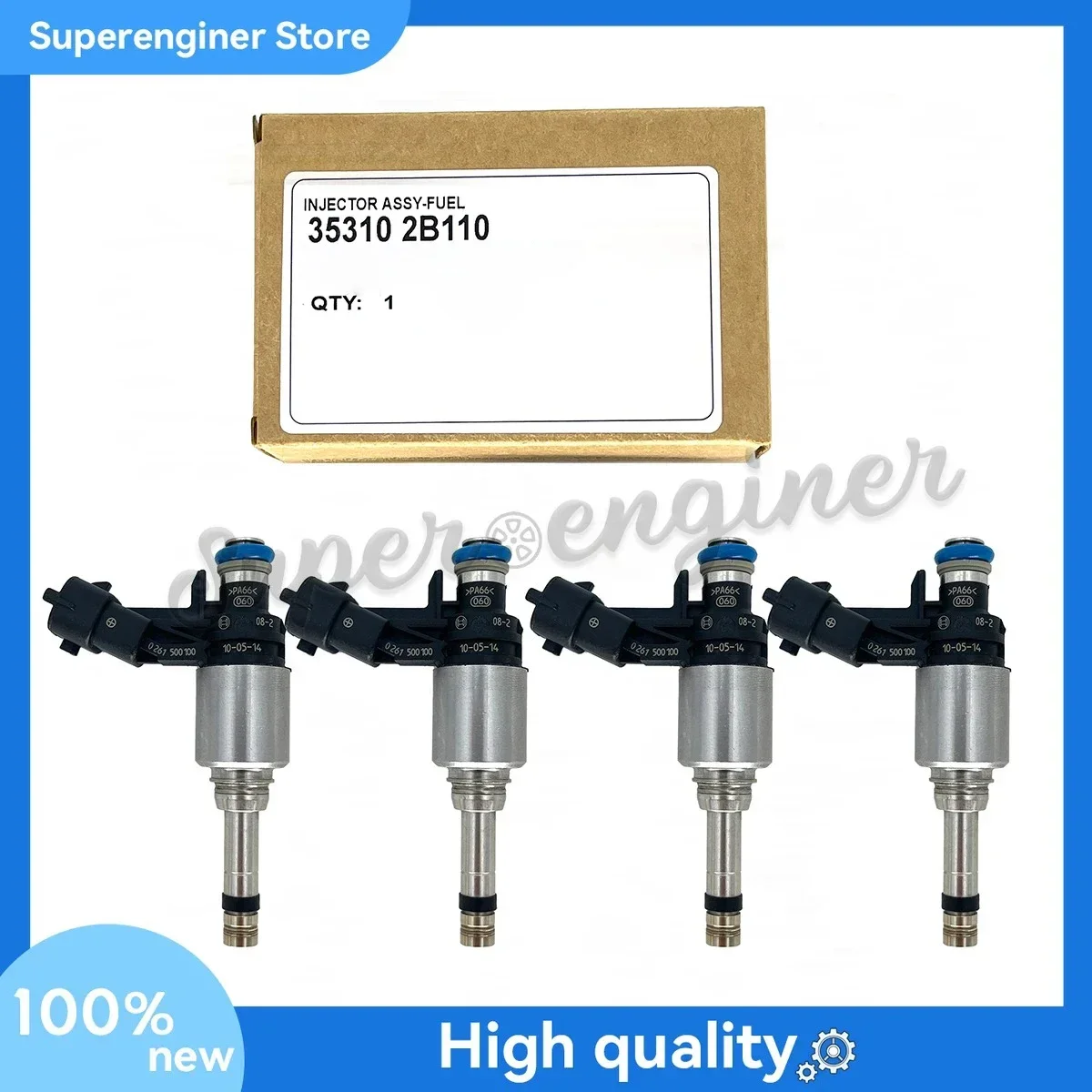 

4Pcs Fuel Injector 35310-2B110 for 12-17 Hyundai Accent Veloster Kia Rio Soul 1.6L 353102B110