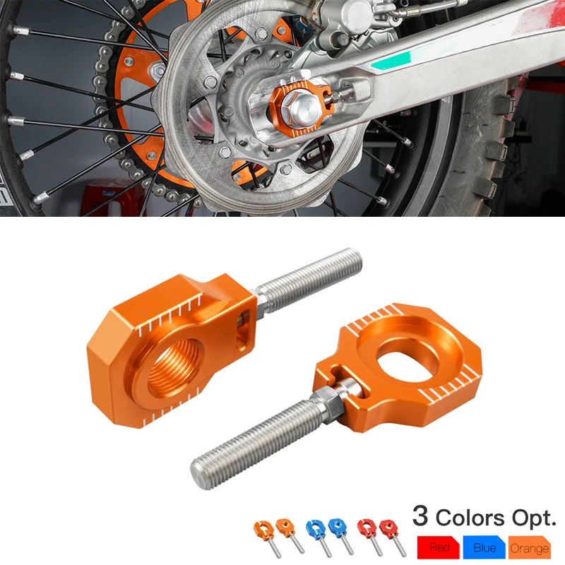 

For KTM SX 125 SX 250 SXF 450 SXF 350 XC 300 XCF 350 2013-2022 250 450 SXF Factory Edition 25mm Rear Axle Blocks Chain Adjuster