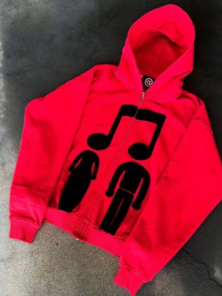 Casual Hoodie Sweatirt ex Hip Hop Music Print Loose Fit Versatile Top Coat for Men And Women Couples Sle