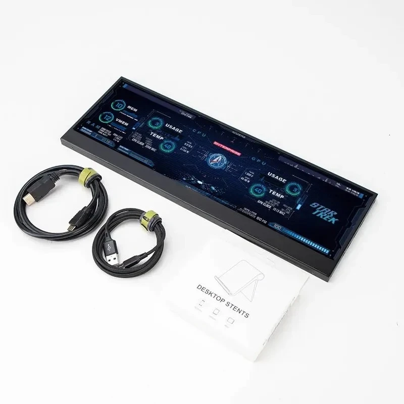14 Inch 3840*1100 IPS Screen Temperature Control Dynamic Display Desktop AIDA64 Adjustable Brightness for Computer