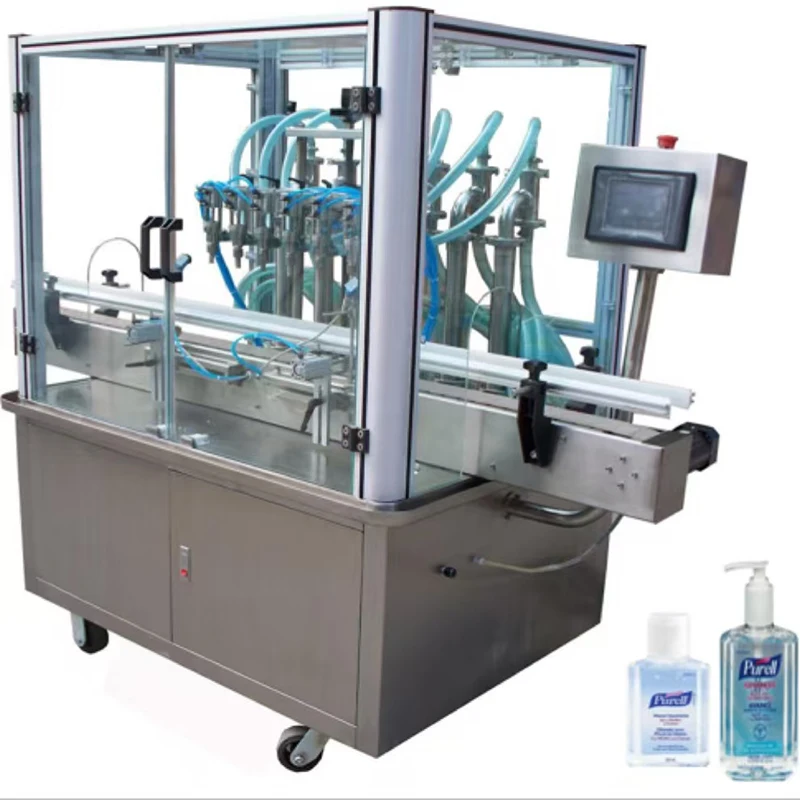 YT8T-8G Automatic 8 Head 100-1000ml Pneumatic Liquid & Oil Filler Gel Bottle Filling Machine for Juice/Beverage/Milk