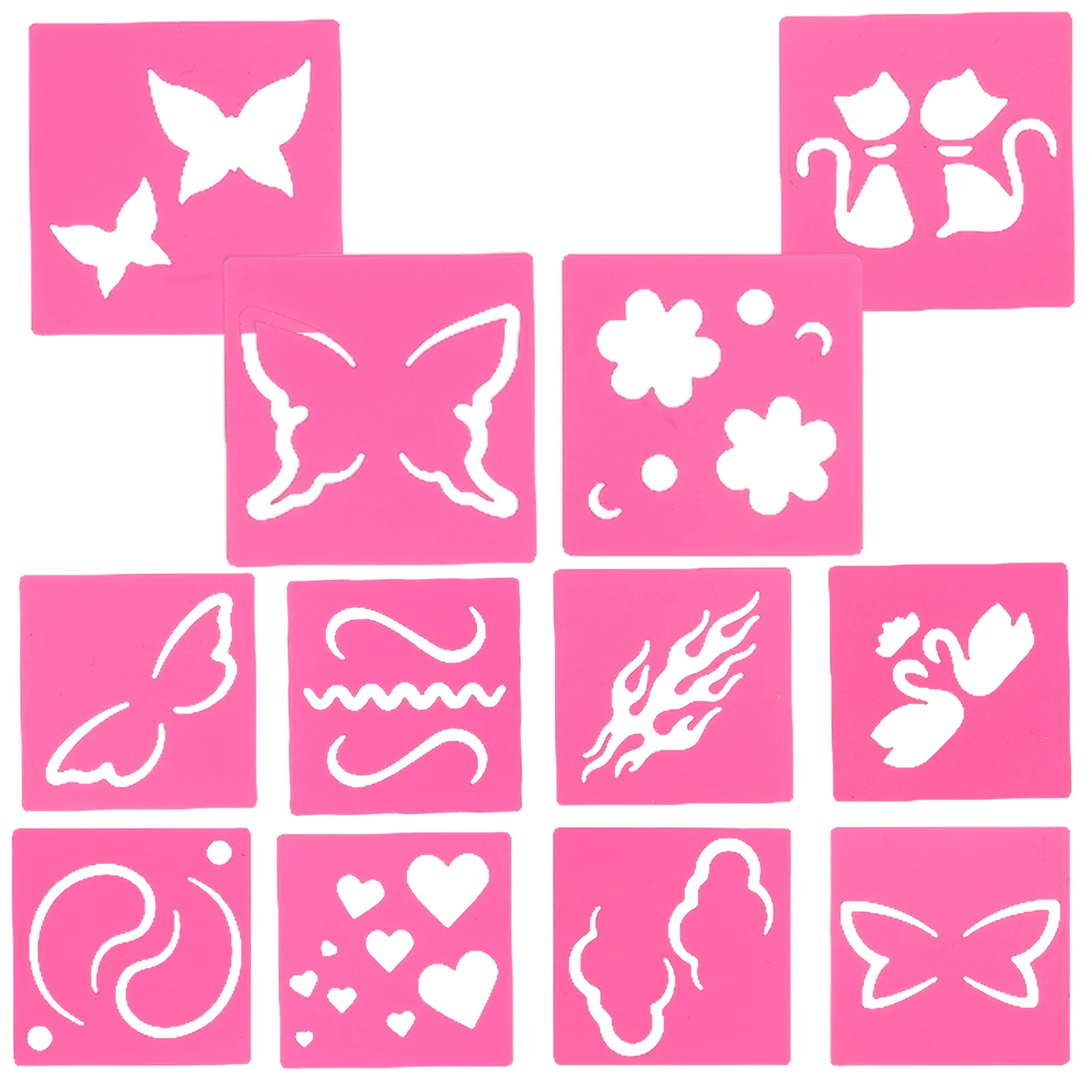 

12 шт. многоразовые трафареты для рисования лица, полые дизайнерские шаблоны для творческого макияжа, боди-арт, проекты «сделай сам», трафареты для татуировок