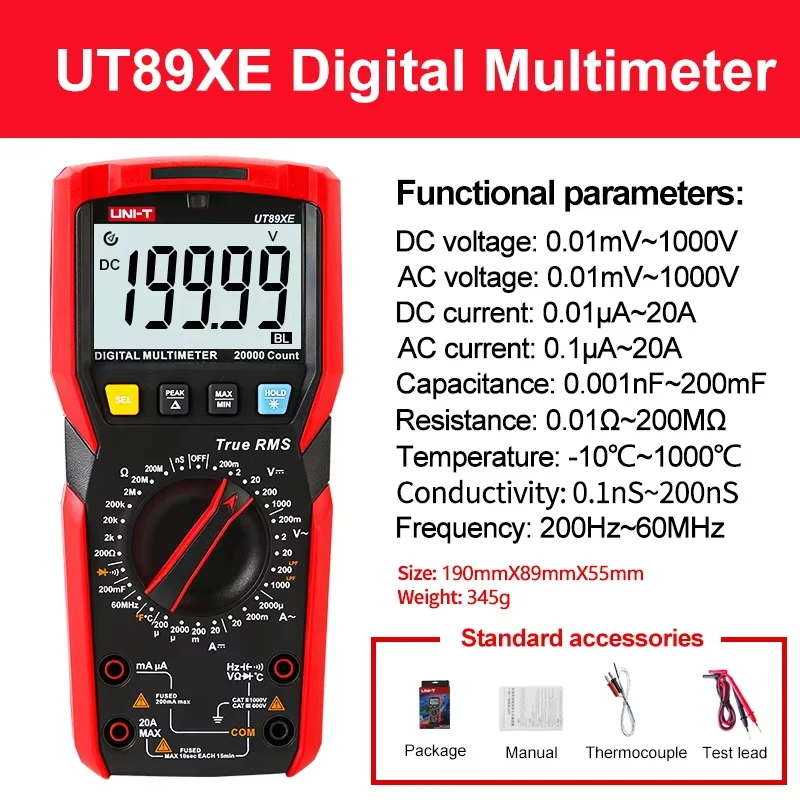 UNI-T متعدد المهنية UT89X UT89XD UT89XE UT60S UT60BT UT61B + UT61D + UT61E + UT33C + UT33D + الكهربائية المتعددة متر
