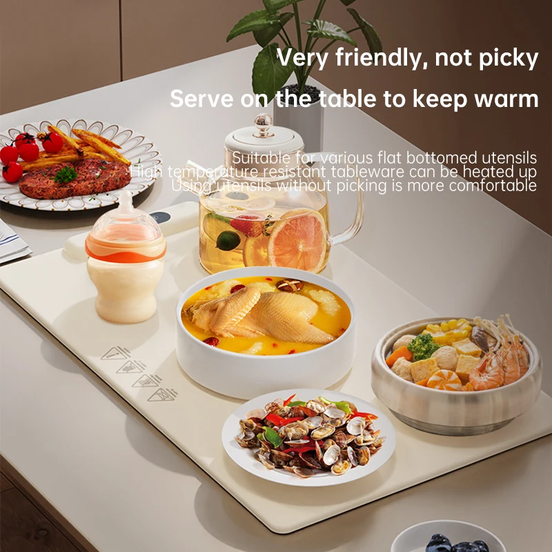 Fast Heating Food Electric Warming Tray Foldable Food Warmer Keeps Food Hot Constant Plate with Adjustable Temperature Control