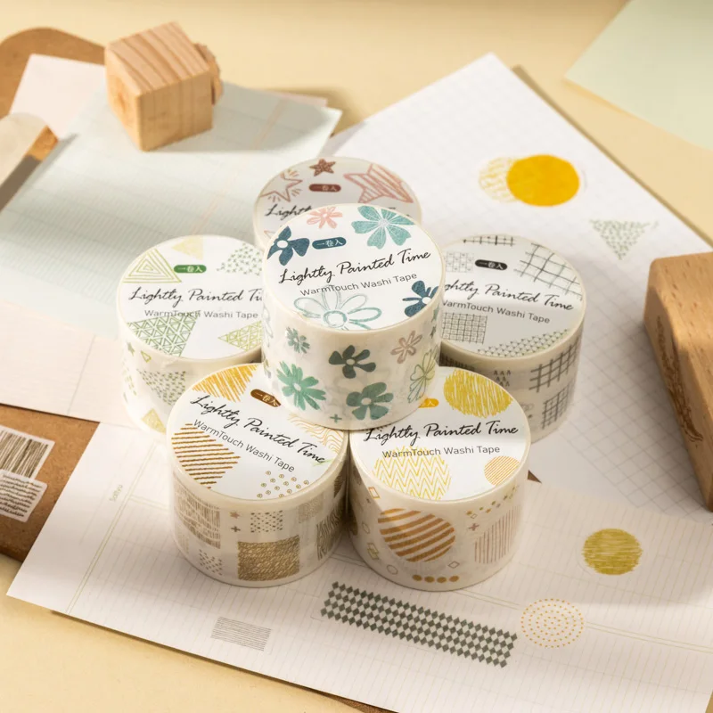 JIANQI 30mm * 2m ins style retro border Washi Tape DIY Scrapbook Aesthetic Masking Tape view 6