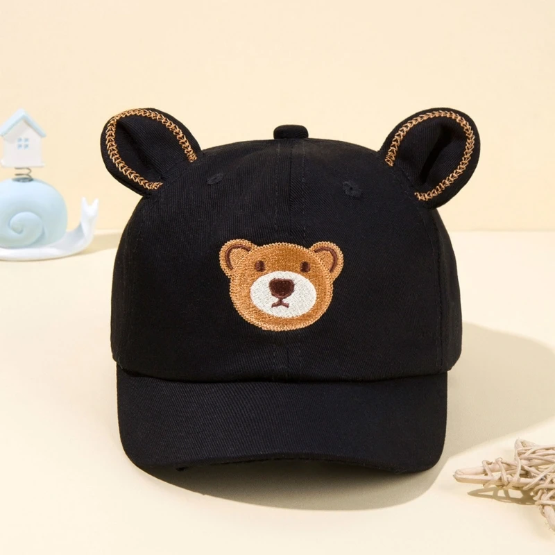 Spring Summer Baby Baseball Cap Cute Cartoon Bear Ear Children Sun Hat  for 6-24 Months Boys Girls Outdoor Visor Cap Baby Bonnet