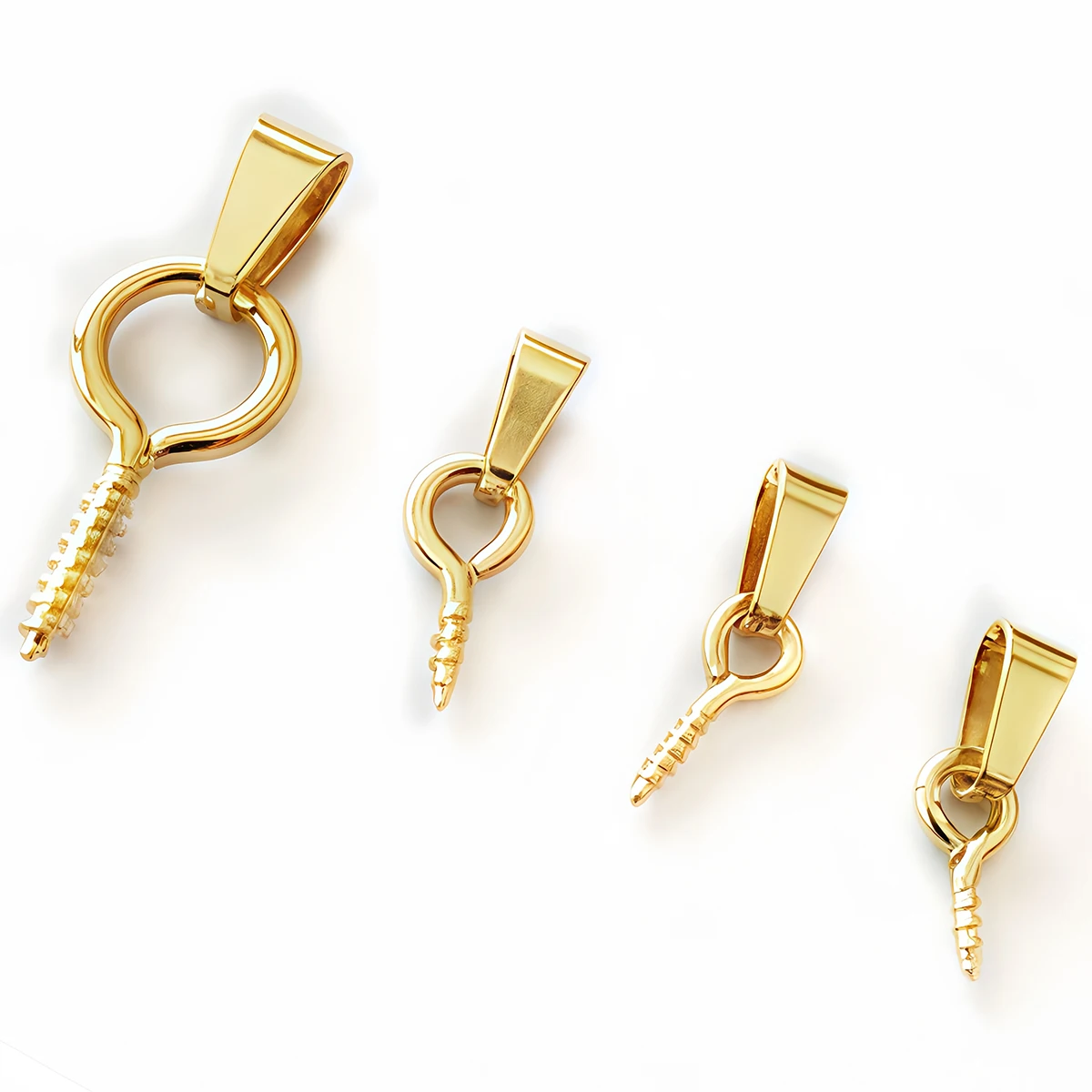 10-20 Stück Edelstahl-Schraubösen-Perlen mit Bohrung, Anhänger-Charms, Hängeverschlüsse, Verbindungsstücke für DIY-Schmuckherstellung – Detail 6