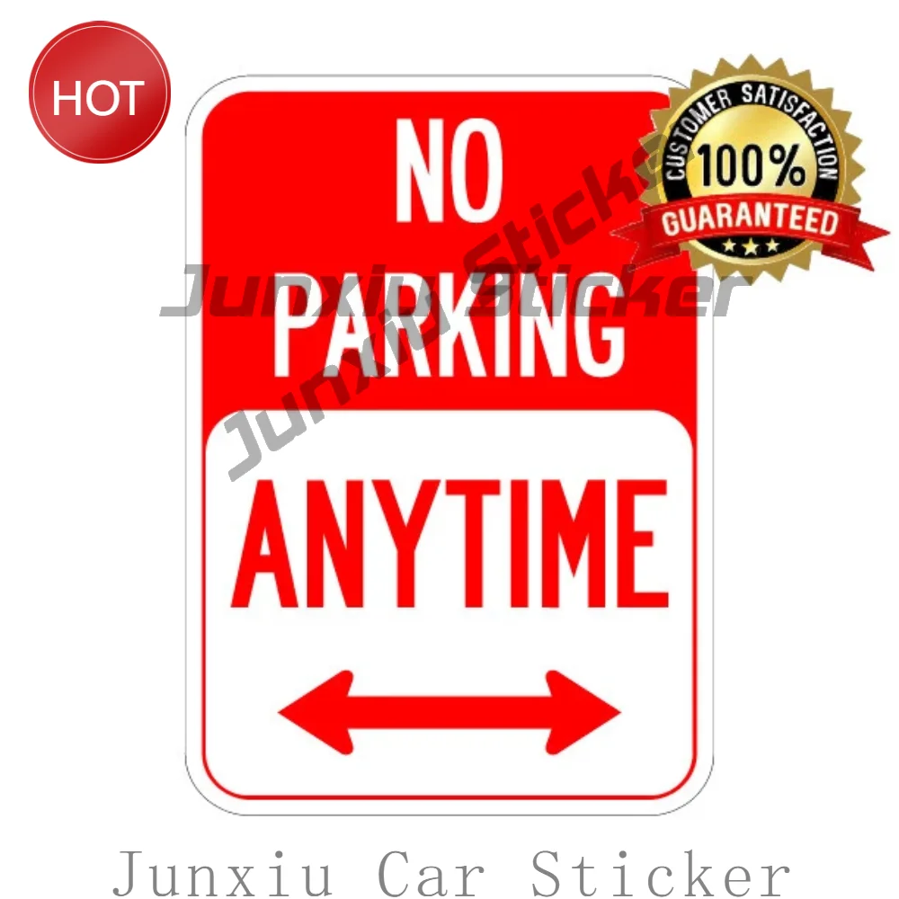 No Parking Anytime Double Arrows Warning Towed PVC Safety Sticker For Parking Area Entrances Vehicle Access Notice Decal