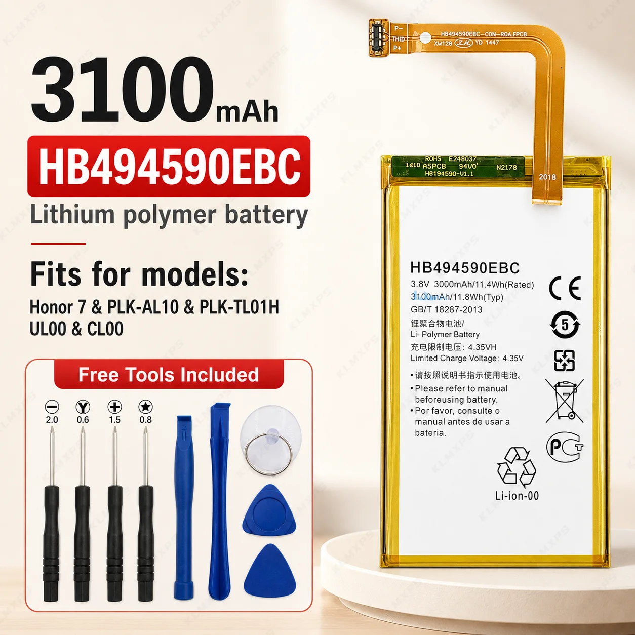Battery for Huawei Mate 8 Mate 9 Pro Mate 10 Pro P9 P10 P20 Pro P30 Honor 8C 5C 9 10 Nova 2 Plus Nova 3 +Tools