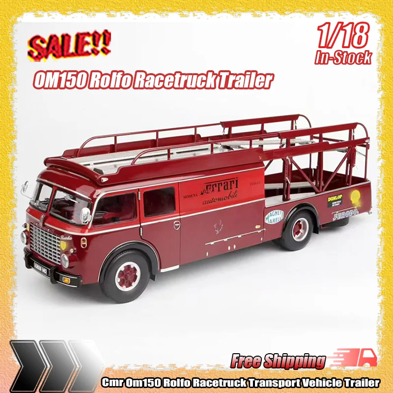 Cmr 1:18 Om150 Rolfo Racetruck Transport Vehicle Trailer Simulation Alloy Miniature Die-Casting Car Model Custom Collectible Toy