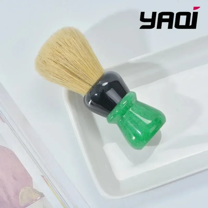 الرجال فرش الحلاقة الرطبة yaqi فرشاة الحلاقة الرطبة YAQI الأخضر فايبر 24 مللي متر الخنزير الخشن مقبض فرشاة الحلاقة للرجل الحلاقة الرطب