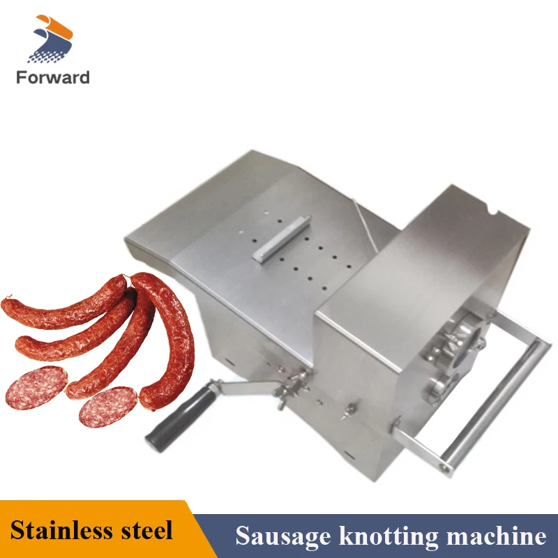 304 Stainless Steel Manual Hand-rolling Sausage Tying & Knotting Machine with 2 Sausage Knotting Thread