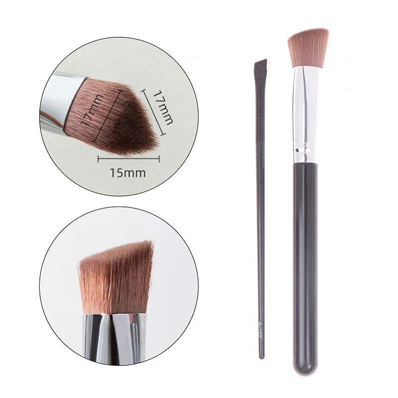 Beveled แปรงไฮไลท์สามเหลี่ยม Brightening Brush lacrimal Groove แปรงกลางแบบปกติแปรงคอนซีลเลอร์แปรง