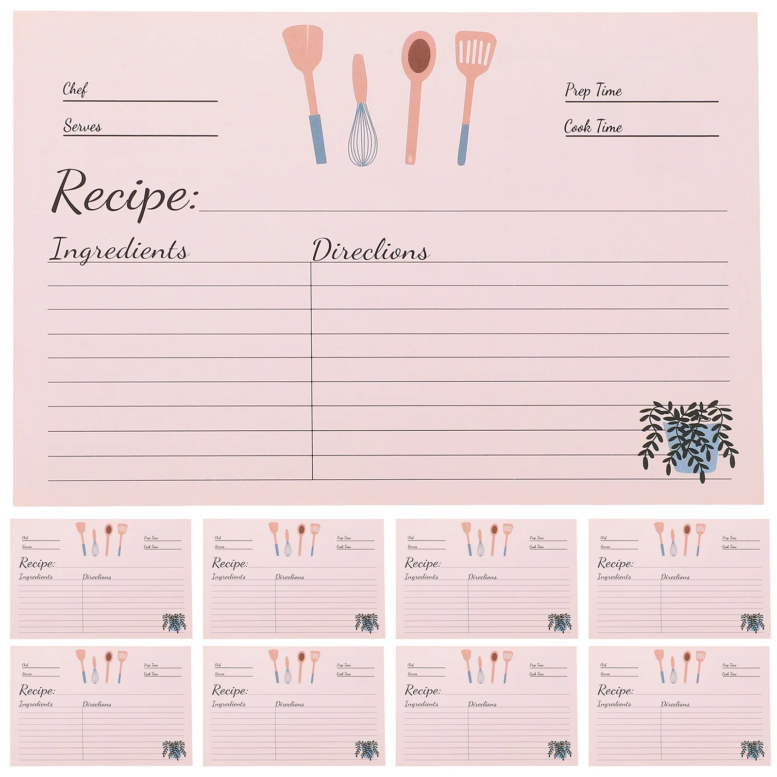 

50 Recipe Beige Paper Bridal Shower Food Note Compact Kitchen Note Cards Supplies Blank Cooking Sheets