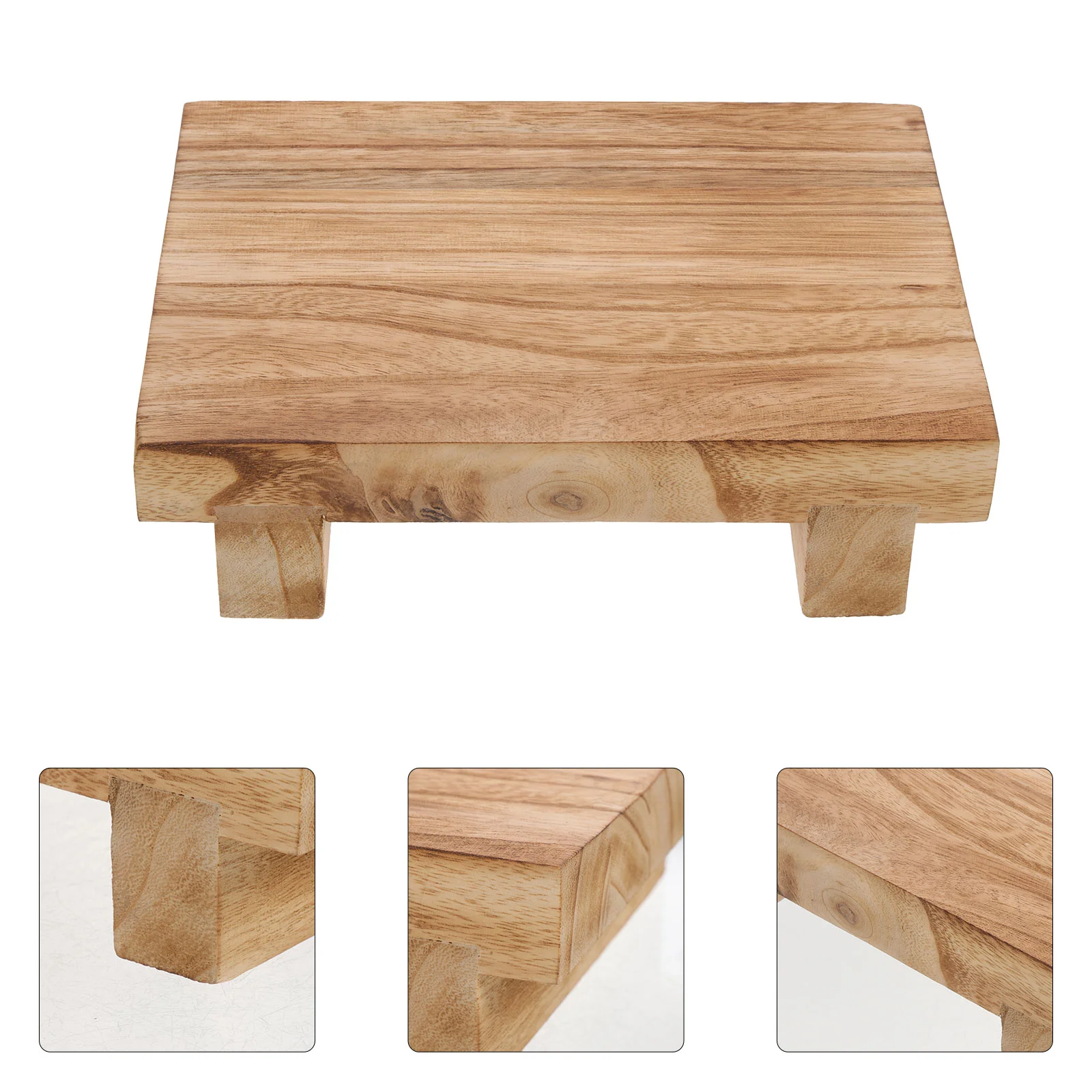 Table Stool Wood Risers for Decor Soap Dispenser Tray Small at Home Kitchen Counter Wooden Pedestal Stand