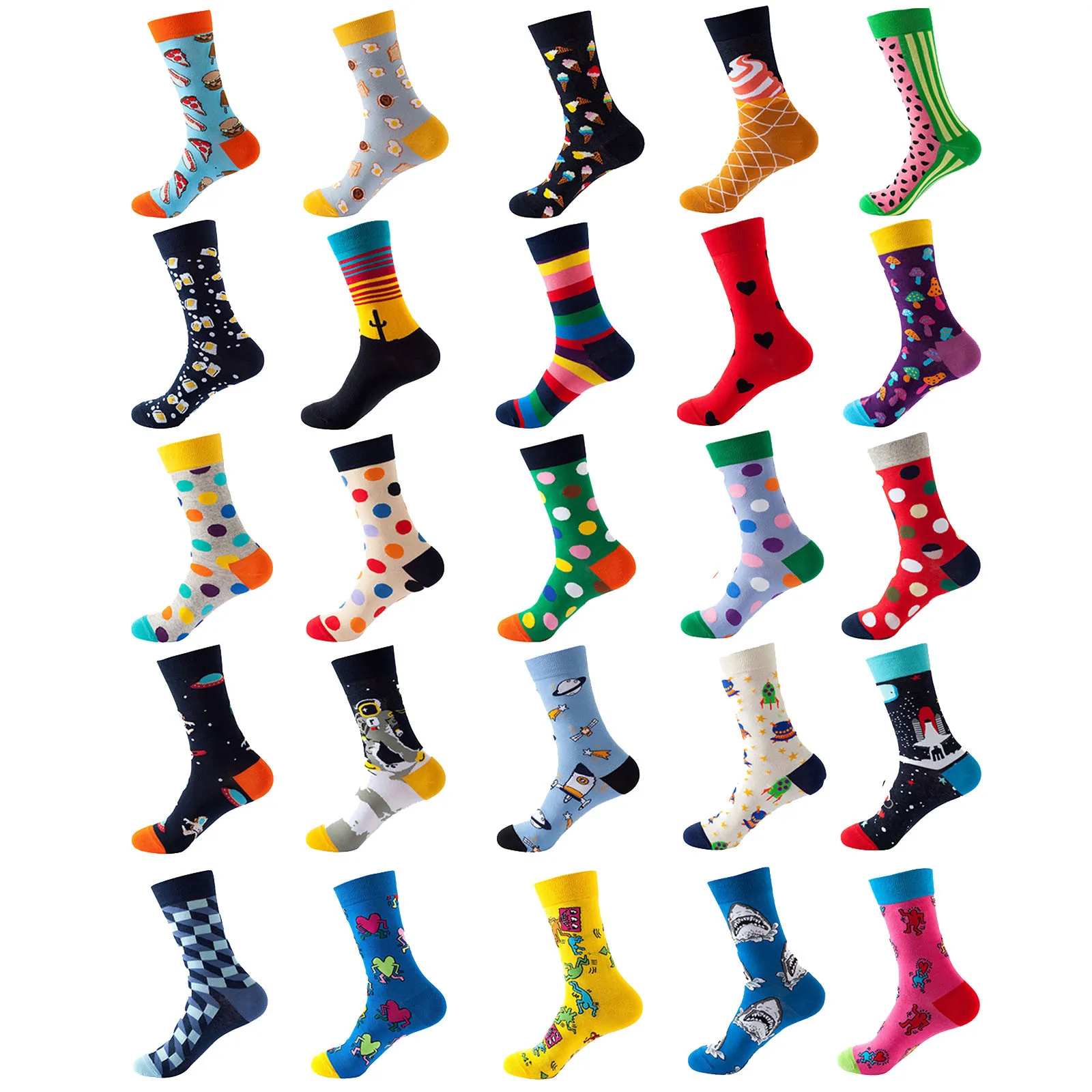 5 Pairs Women Fun Socks Novelty Colorful Funky Fancy Funny Casual Socks For Mother Girlfriend Cushioned No Show Socks Women