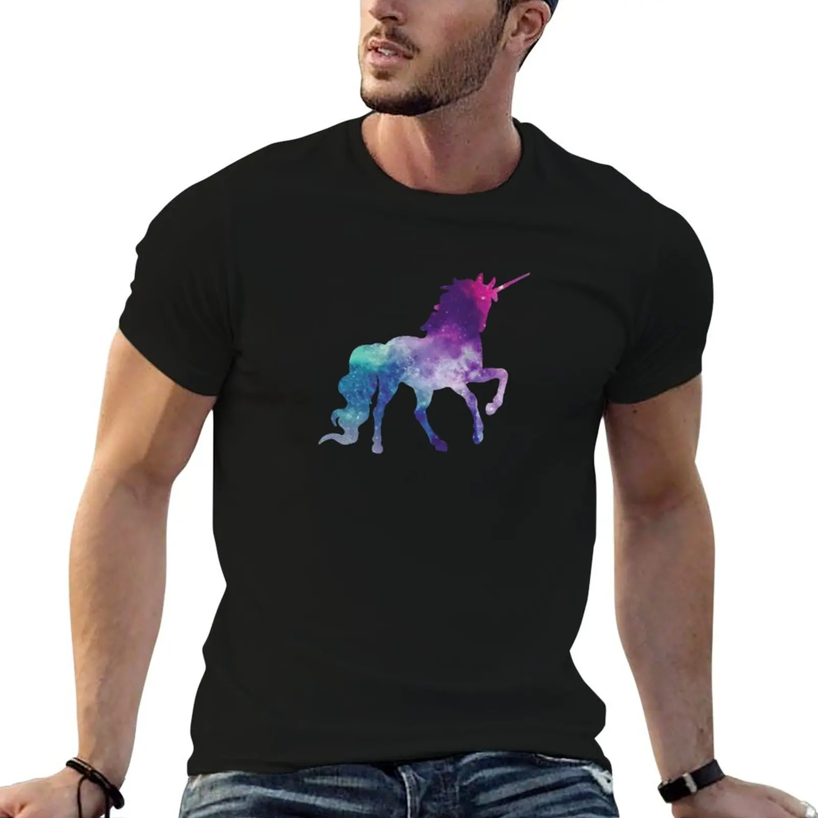 Fancy Galaxy Unicorn T-Shirt Casual Simple Design Short Sleeve Shirt