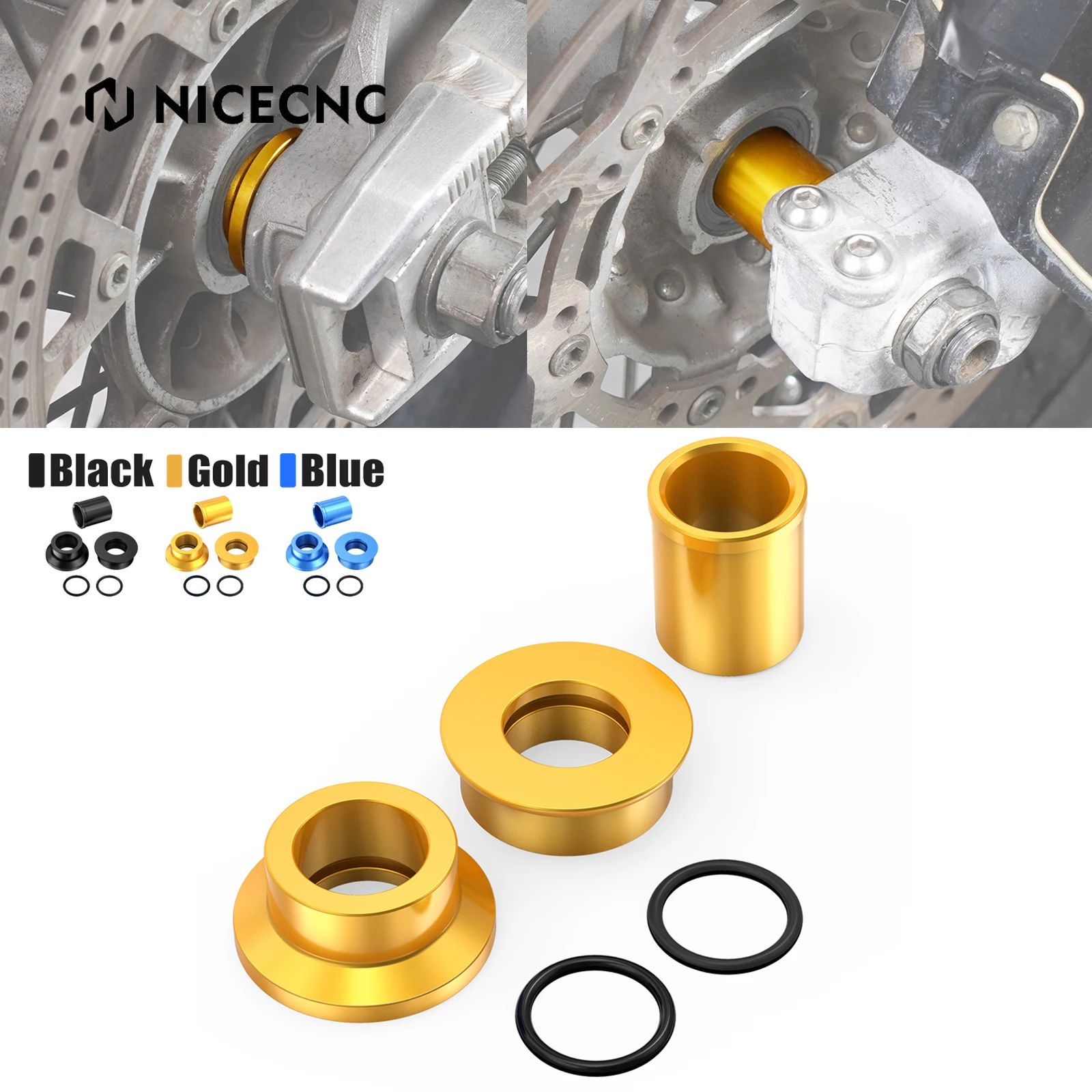 

NICECNC For Suzuki 2000-2024 DRZ400SM DRZ400S DRZ400E DRZ 400 Front Rear Wheel Spacers Hub Collars Aluminum DR-Z 400 E S SM