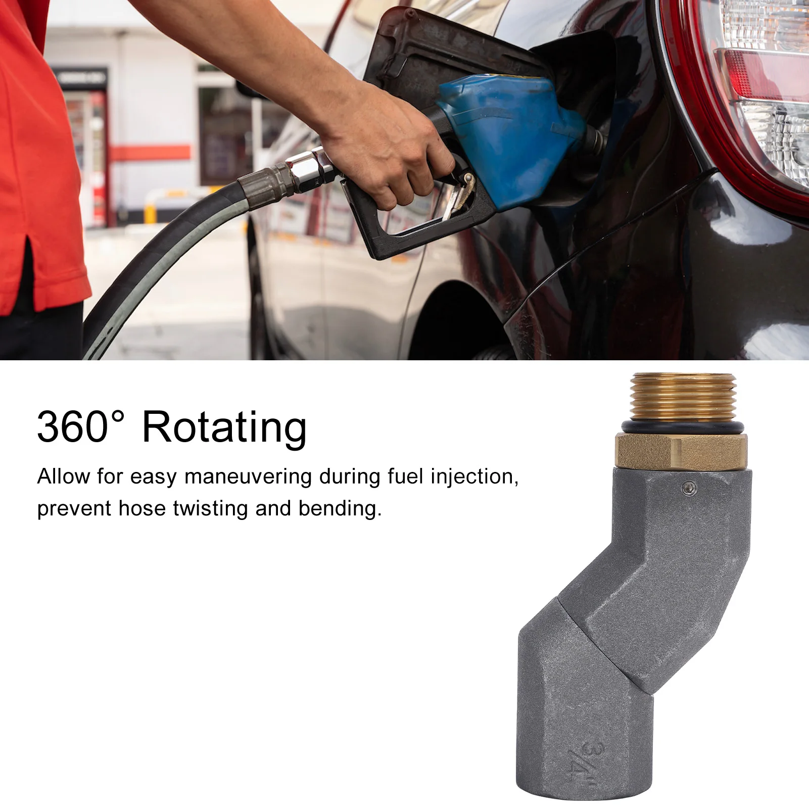 Fuel Hose Swivel Multifunctional Easy Installation Fuel Hose Nozzle Swivel for Fuel Nozzle Multi Plane Fuel Plane Swivel