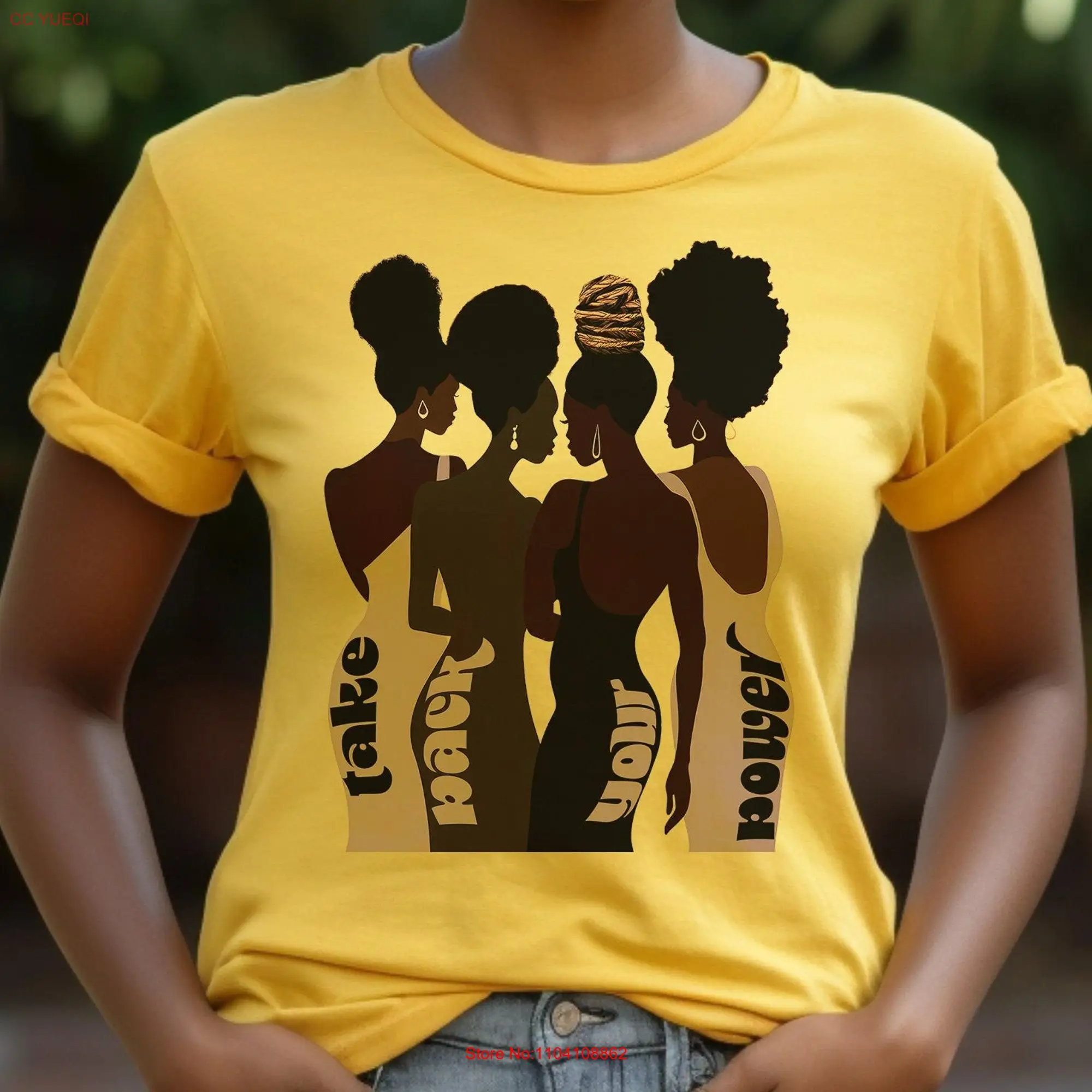 African American Women T Shirt Take Back Your Power Empowerment Black ArT Melanin Brown Skin Culture Afrocentric