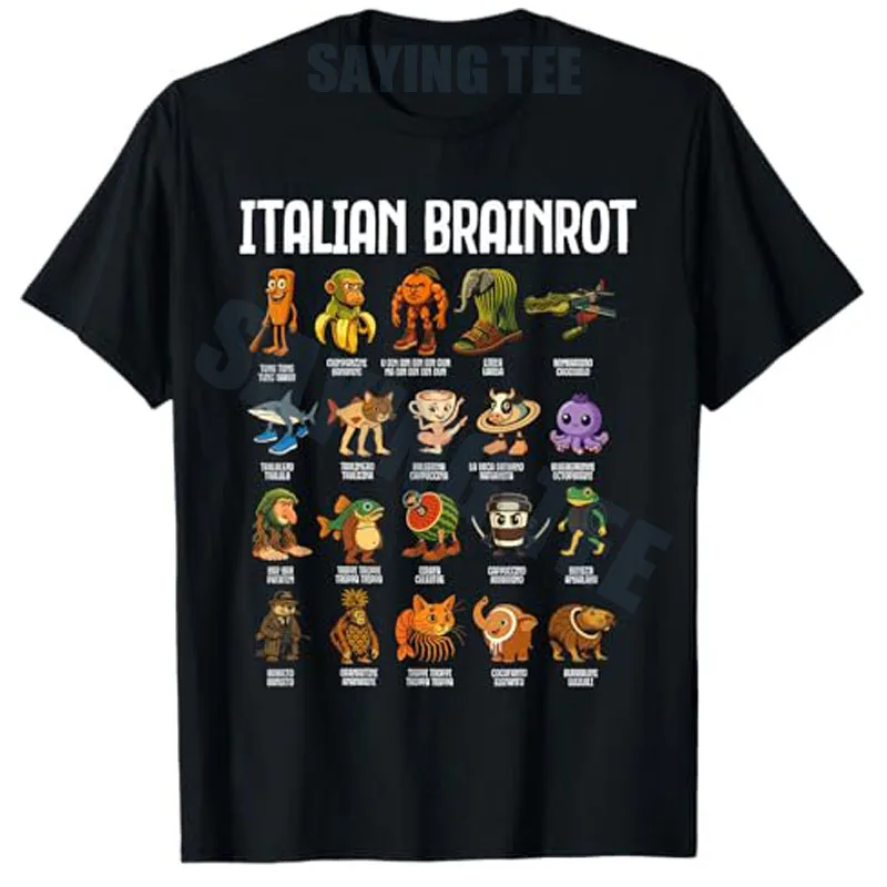 

Italian Brain Rot Italian Brainrot Funny Memes T-Shirt Boys Fashion Y2k Bobrito Bandito,Cocofanto Elefanto Graphic Outfit Tees