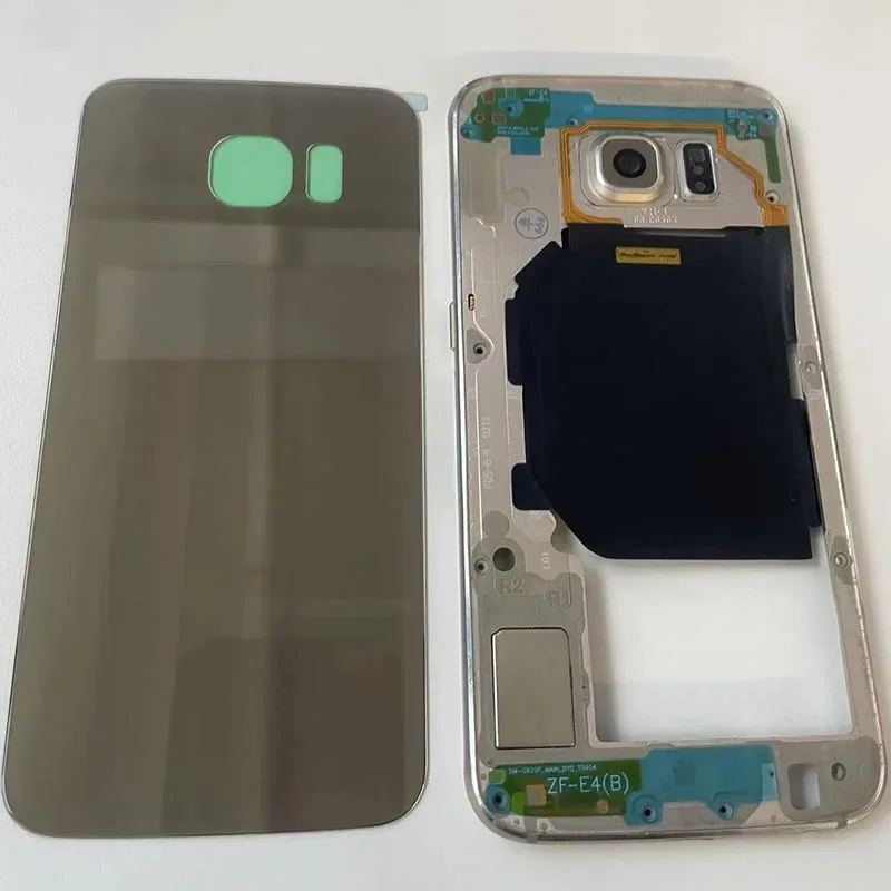 

Full Housing Case For Samsung Galaxy S6 G920 Middle Frame Bezel Plate Chassis Housing with Button Battery Cover Replace