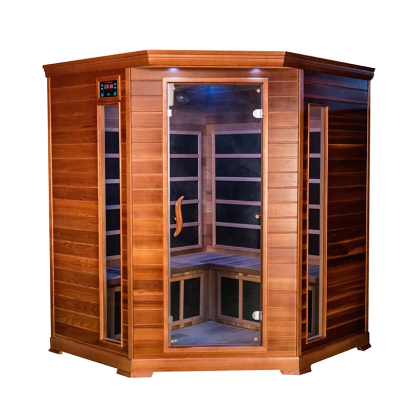 Luxury Large Hemlock Wood Indoor Carbon Panel 4 Person Far Infrared Sauna Room