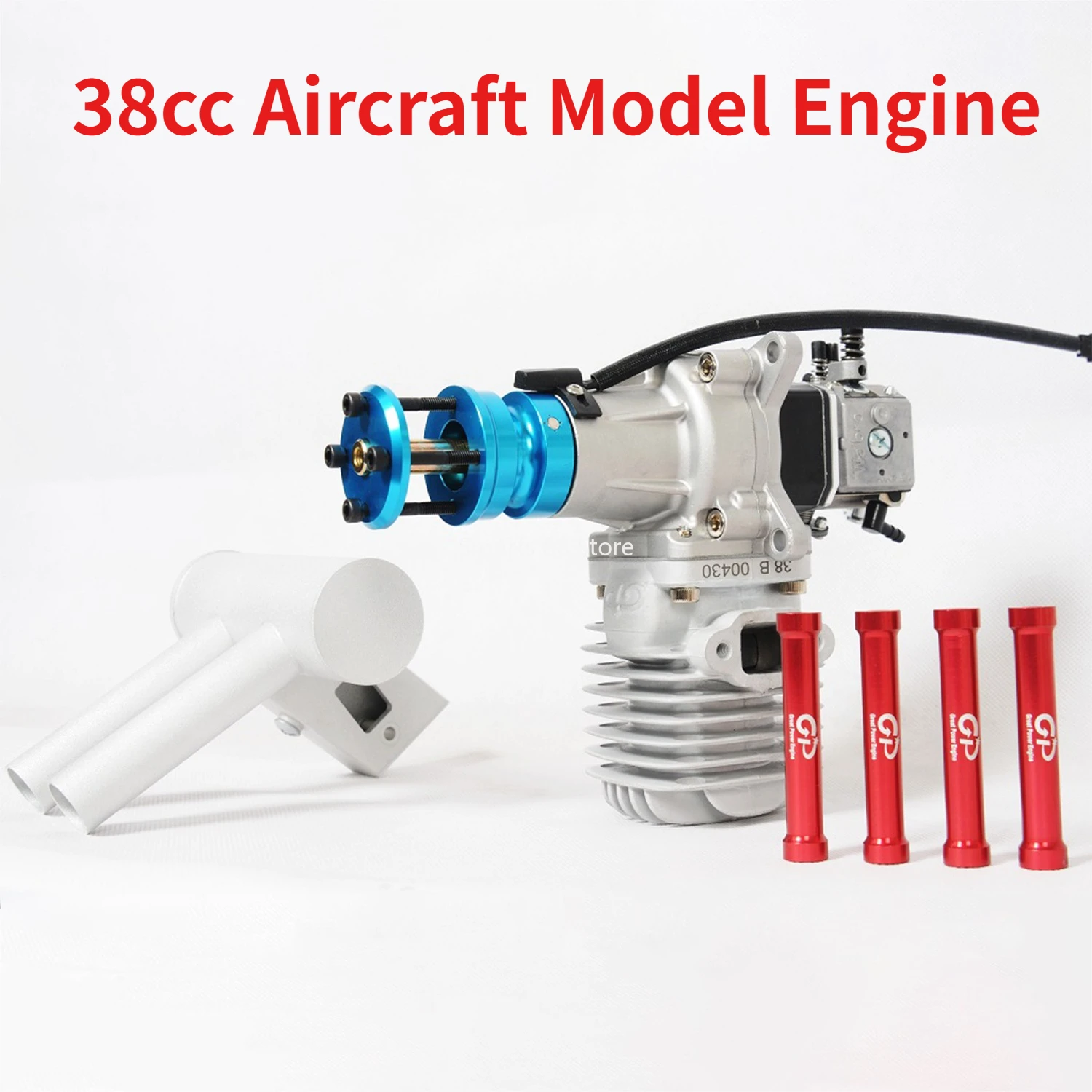 

38cc модель самолета, металлический двигатель GP38, двухтактный двигатель модели самолета с карбюратором, скорость свечи зажигания, 1400-10000 об/мин, игрушки